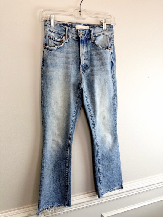 MOTHER Denim - MOTHER The Insider High Rise Crop Step Fray Bootcut Jeans 24 “Out of the Blue”